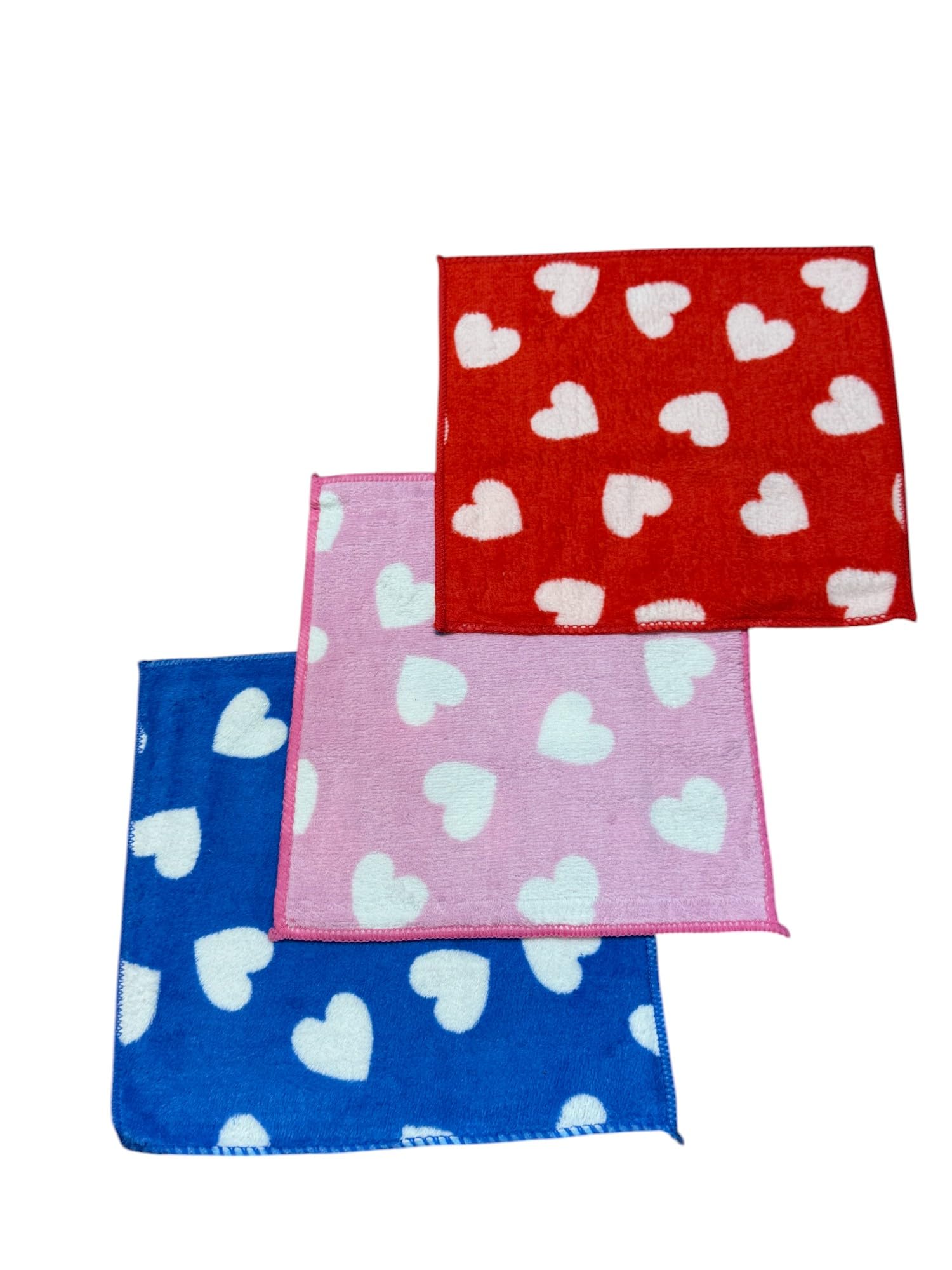the bandunies Microfiber Women's & Girl's,baby Handkerchiefs, Set of 3, Super Absorbent, Solid, Extra Soft, Multicolour, Heart Shape, Red, Blue, Pink, Silky, Hankies for Women, Girls,baby-picture-31