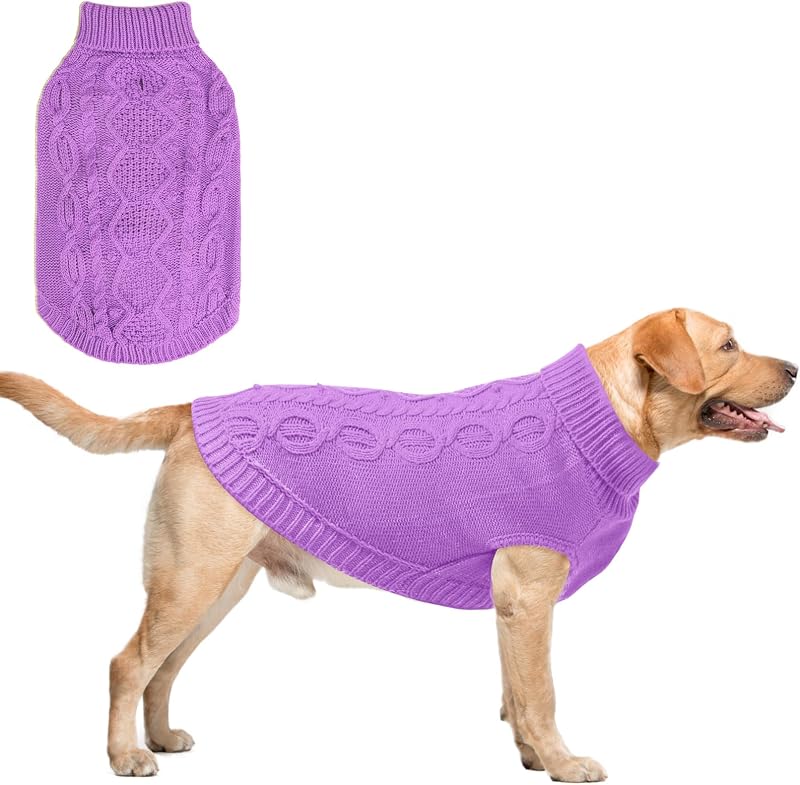 Suéter para Cachorro Grande em Tricô com Gola Alta SCENEREAL XL