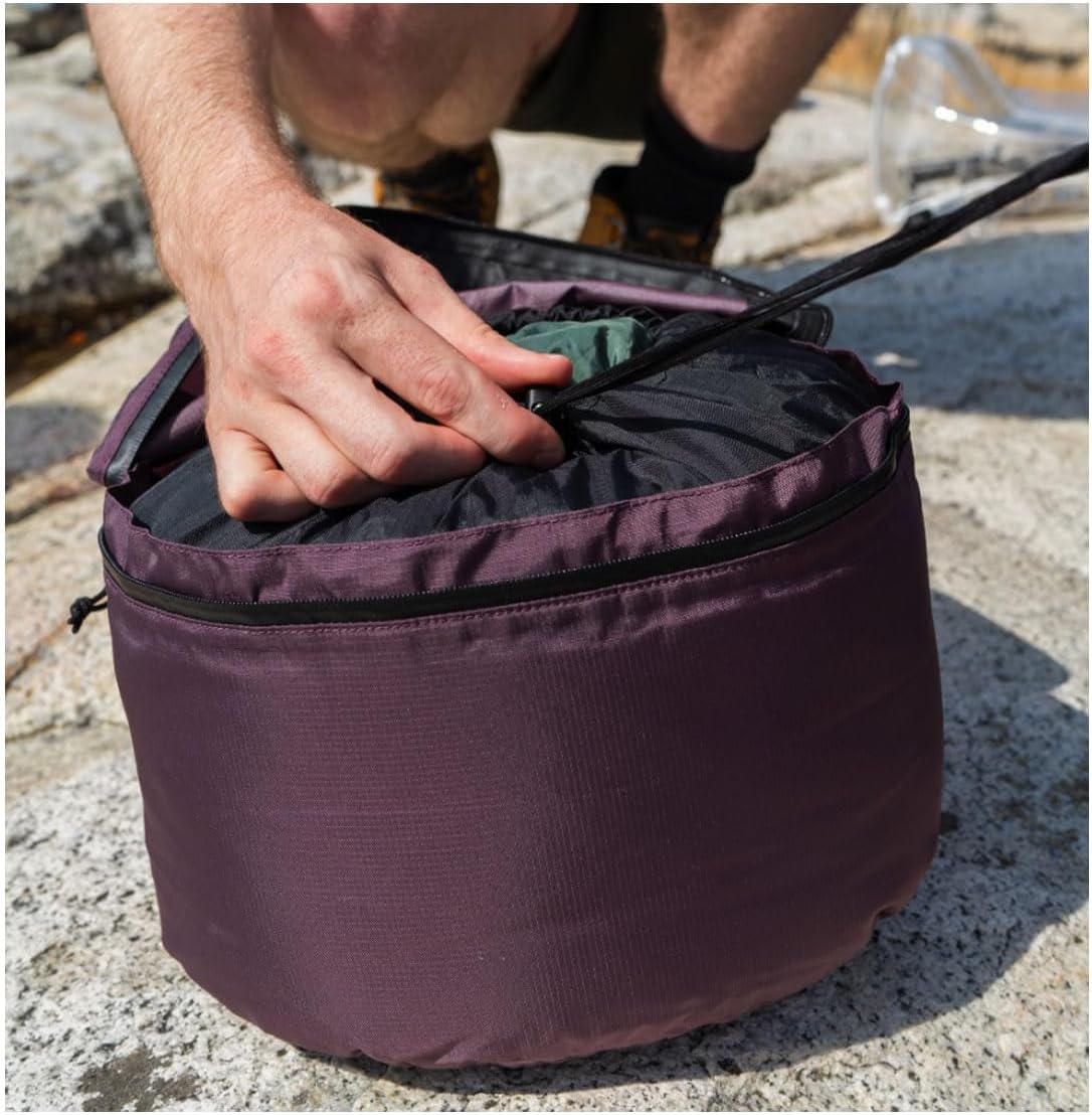 Hillsound PackStack Stuff Semi-Compression Storage Cubes, Waterproof Packing Cubes, Backpacking & Camping Space-Saving Modular Pack Organizers (Frozen Berry, Fits 40L+ Backpack)