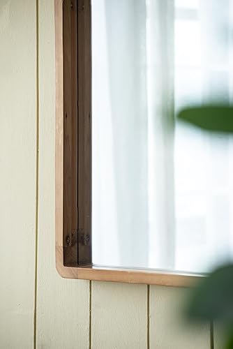 Miniatura 8 de Espejo rectangular de madera de 24 x 36 pulgadas, decoración de pared de granja para sala de estar, dormitorio, entrada