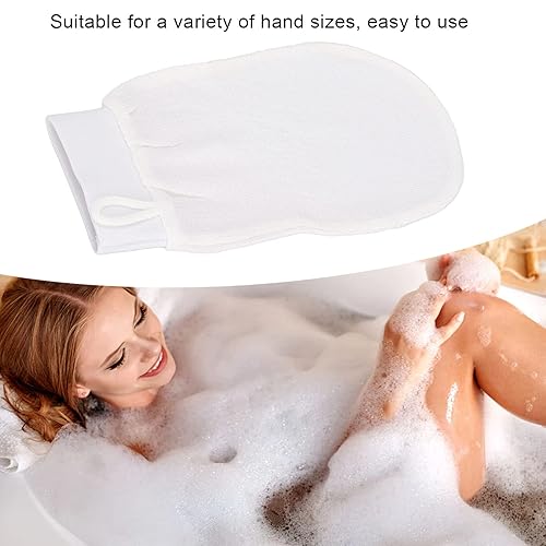 Miniatura 4 de Guantes exfoliantes de piel, guantes exfoliantes de fibra para el cuerpo, guantes exfoliantes de baño blancos para eliminar la piel muerta para el