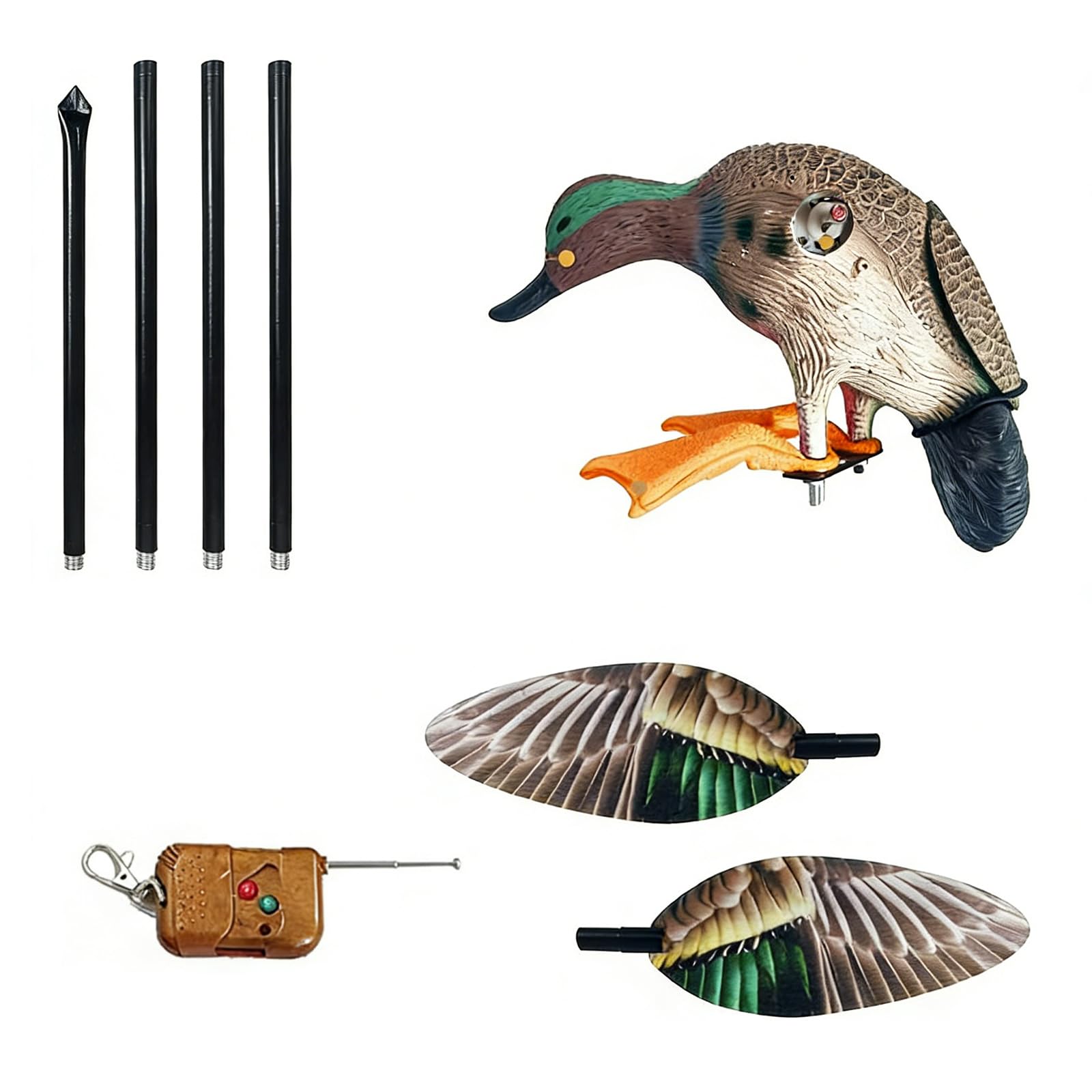Figurine d'oiseau synthétique stable pour jardin à télécommande IR