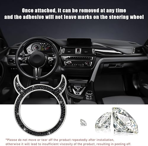 Miniatura 5 de Suvnie 2 fundas brillantes para el botón de arranque del motor del automóvil, decoración de tapa de anillo de encendido automático con diamantes de