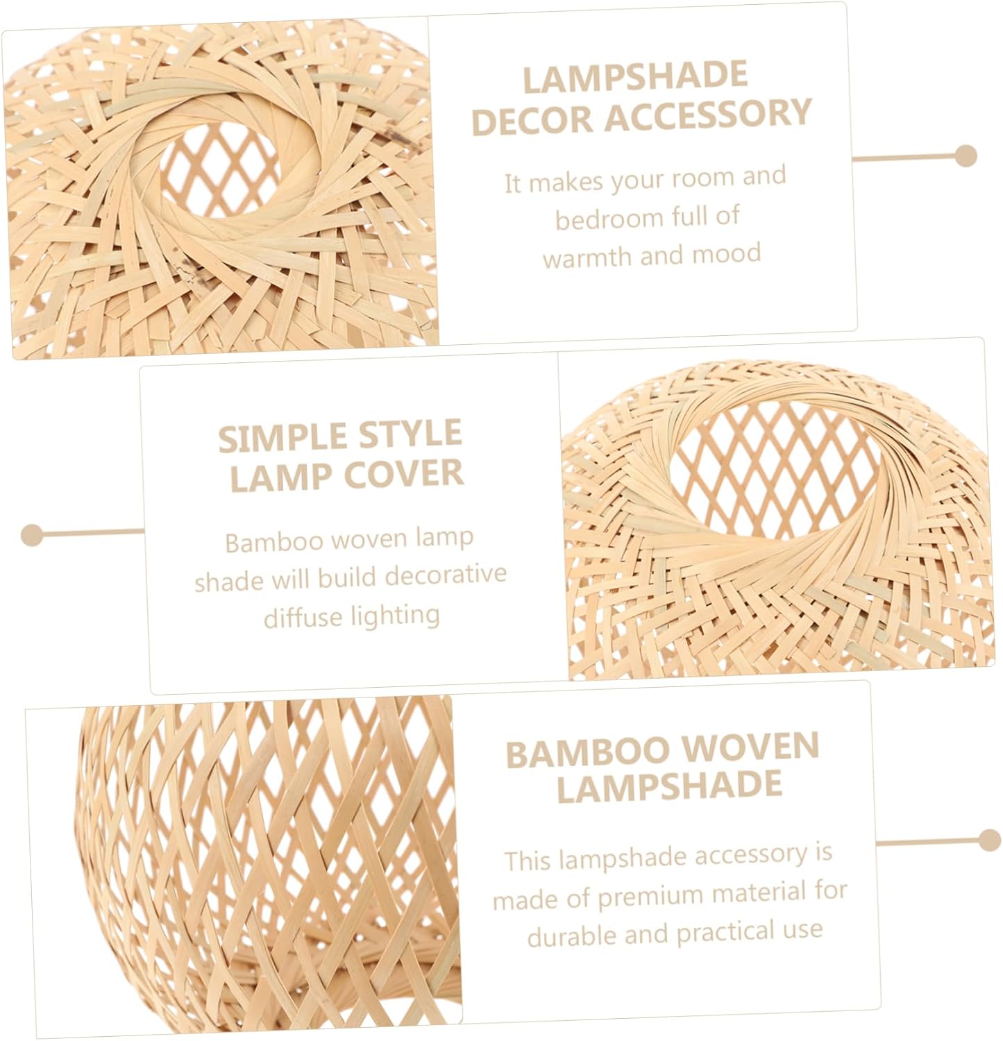 Gadpiparty 2pcs Woven Lampshade Decor Accessory for Stylish Home Lighting Easy to Install Craft Light Shade for Room and Bedroom Random Design