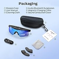 Vista 6 de Monster Gafas Inteligentes, Gafas de Sol Polarizadas con Bluetooth para Hombres y Mujeres, Gafas Deportivas Inteligentes con Micrófono Integrado