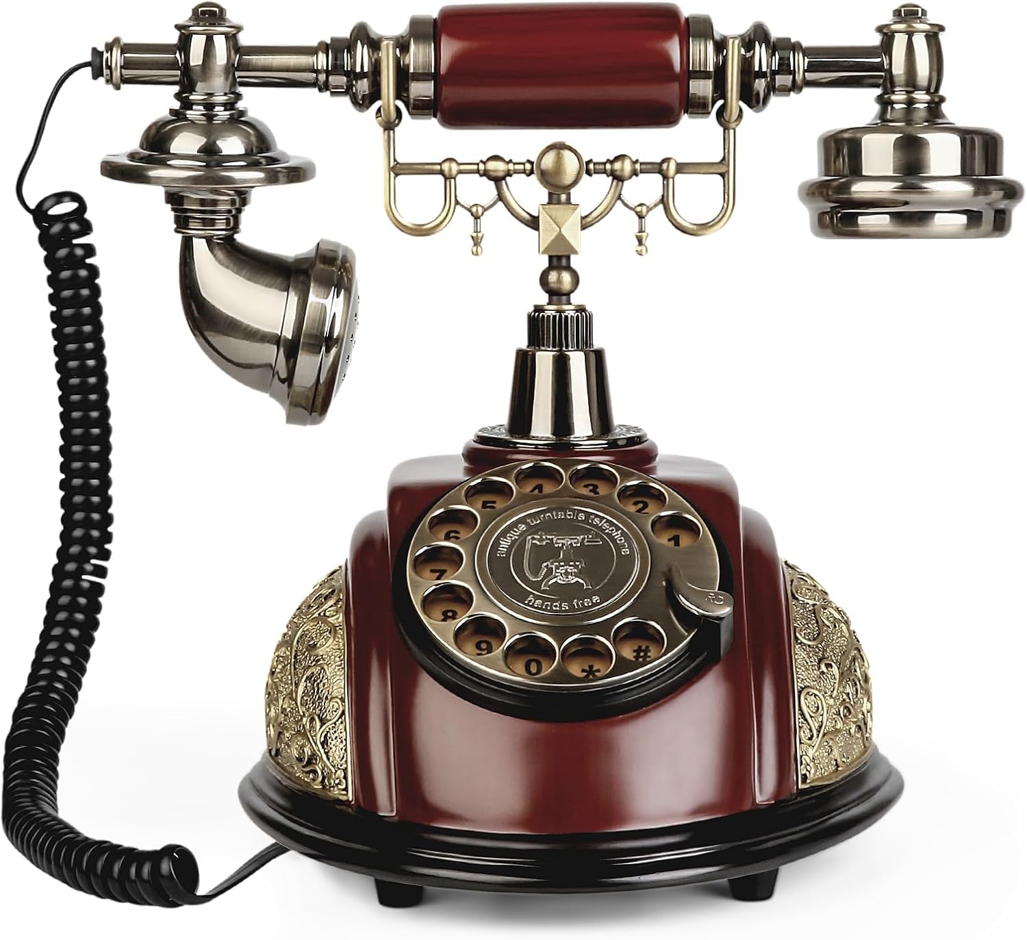 アンティークダイヤル式電話 （Rotary dial phone） Earwig Classic Vintage Rotary Dial Telephone in Antique Brass