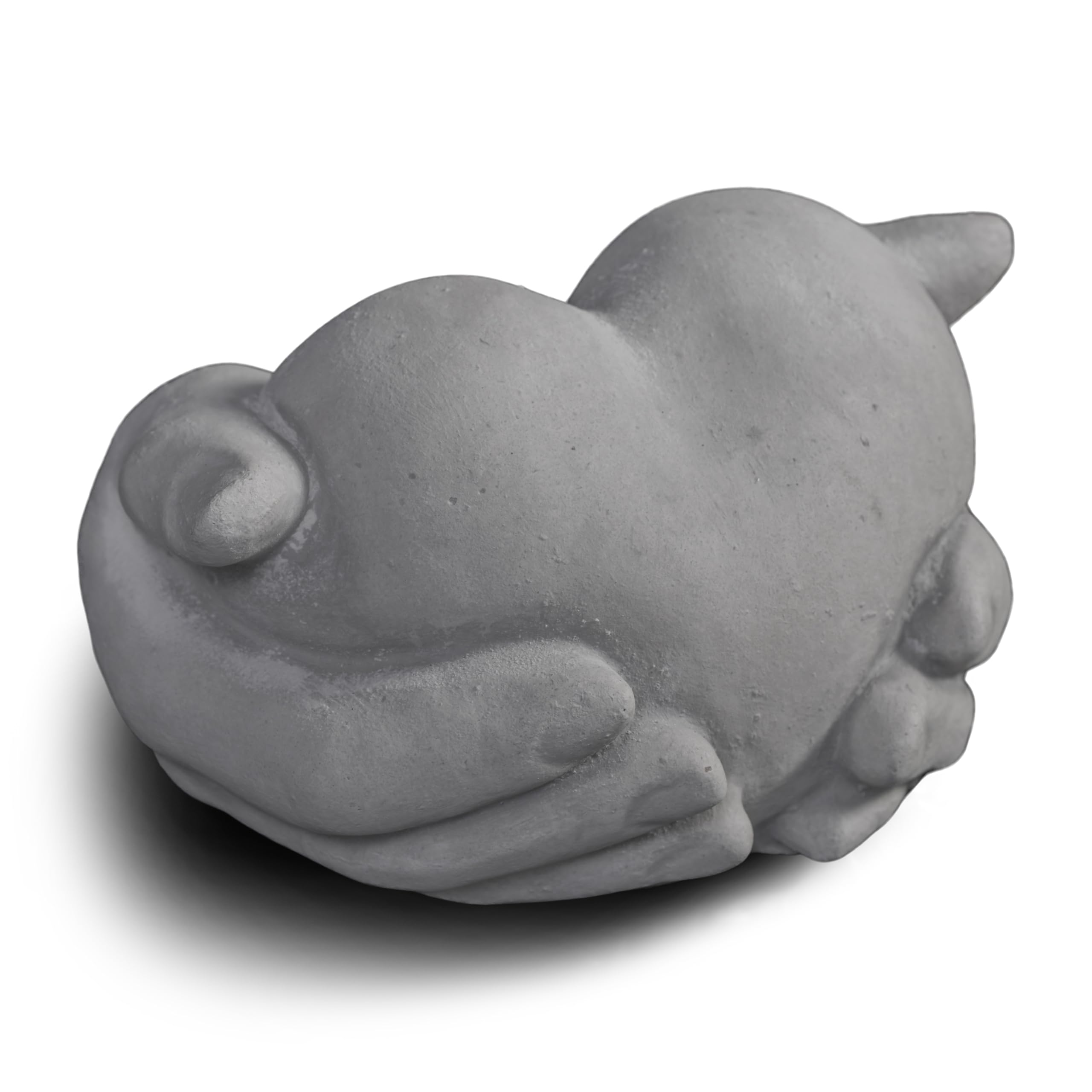gartendekoparadies.de Herz in Hand Skulptur aus Steinguss, Grau, Frostsicher, H. 10 cm, 3 kg