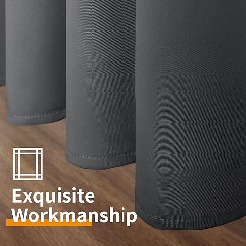 Miniatura 7 de YoungsTex - Cortinas blackout para dormitorio y sala, aislamiento térmico, ojales, oscurecen la habitación, reducen el ruido, 2 paneles, 52 x 84