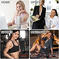 Vista 7 de NiHome 2 fundas protectoras de silicona para vaso con cubierta de popote para Stanley Quencher 40, 30 onzas, IceFlow 20 de 30 onzas y botella