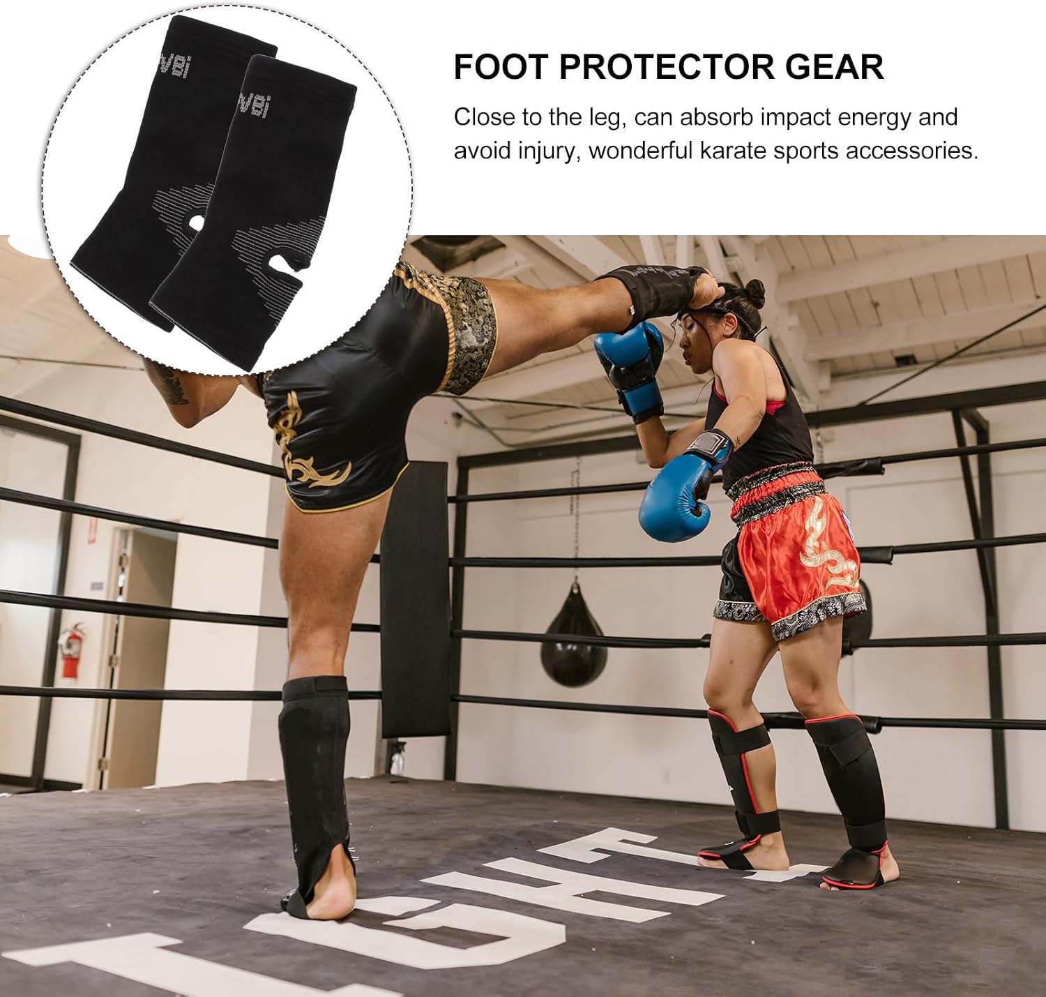 2pcs Black Knitted Foot Protector for Karate Practitioners | Long-term Practice, Easy Storage, Martial Arts Accessories, Foot Guard