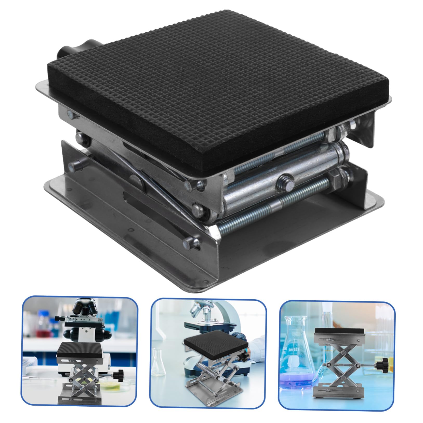 Cabilock 4 Piezas Soporte De Mesa Elevadora Soporte De Tijera Ajustable Acero Plataforma Elevadora De Soporte De Laboratorio Herramienta De Elevación De Altura Manual Aleación De Aluminio