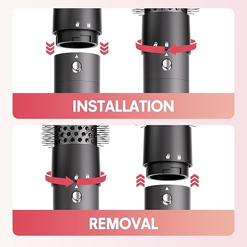 Miniatura 9 de Moldeador de pelo 6 en 1, juego de cepillos secadores de pelo, potente cepillo de secado múltiple con rizadores de envoltura automática, cepillos