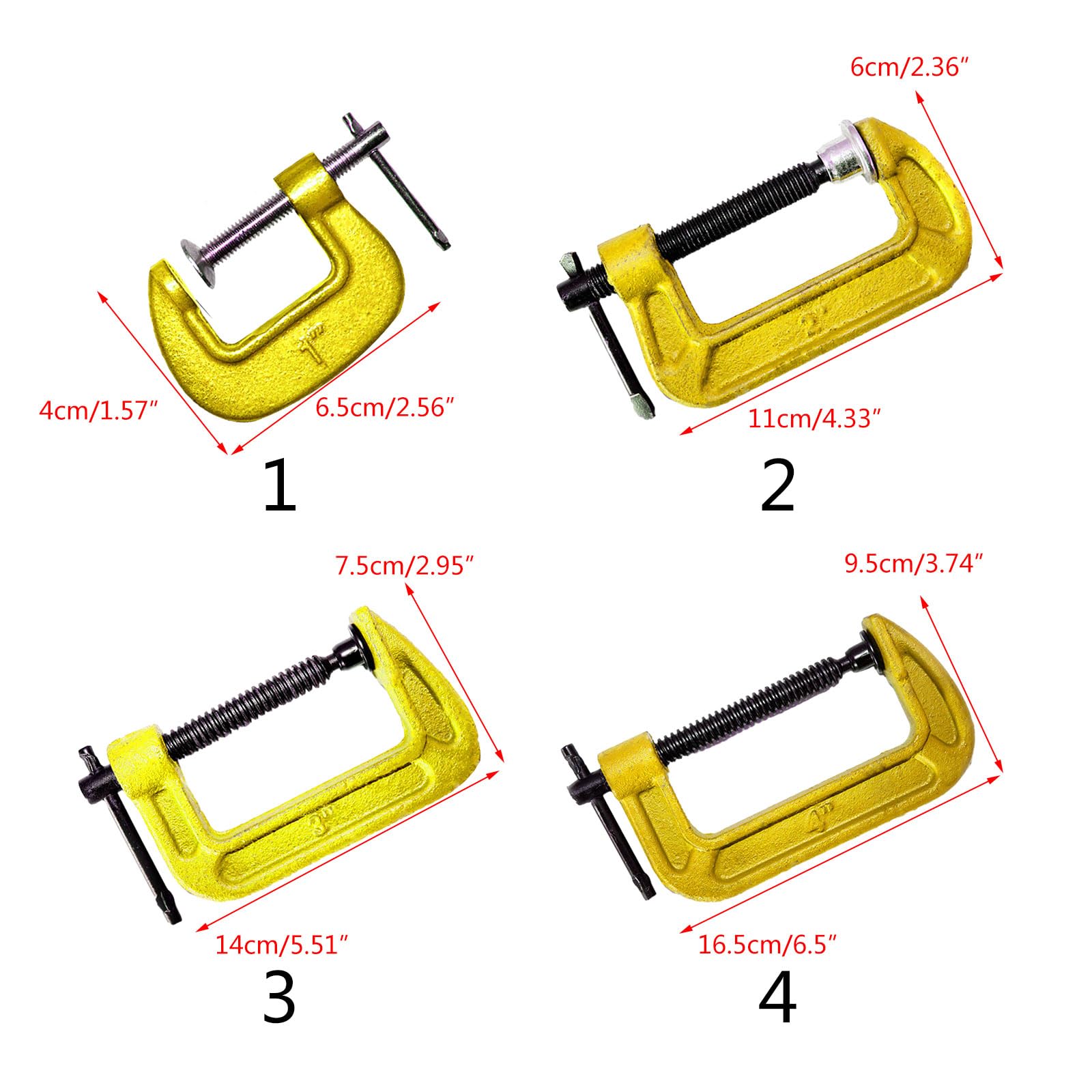 Abrazadera en forma de C confiable Pinzas para carpintería Una herramienta indispensable para carpinteros y aficionados al bricolaje. Abrazadera de fijación rápida