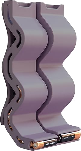 Protect Your Power - Combo de conducto de batería AA y AAA, organizador de batería de montaje en pareddispensador de batería - Morado (paquete