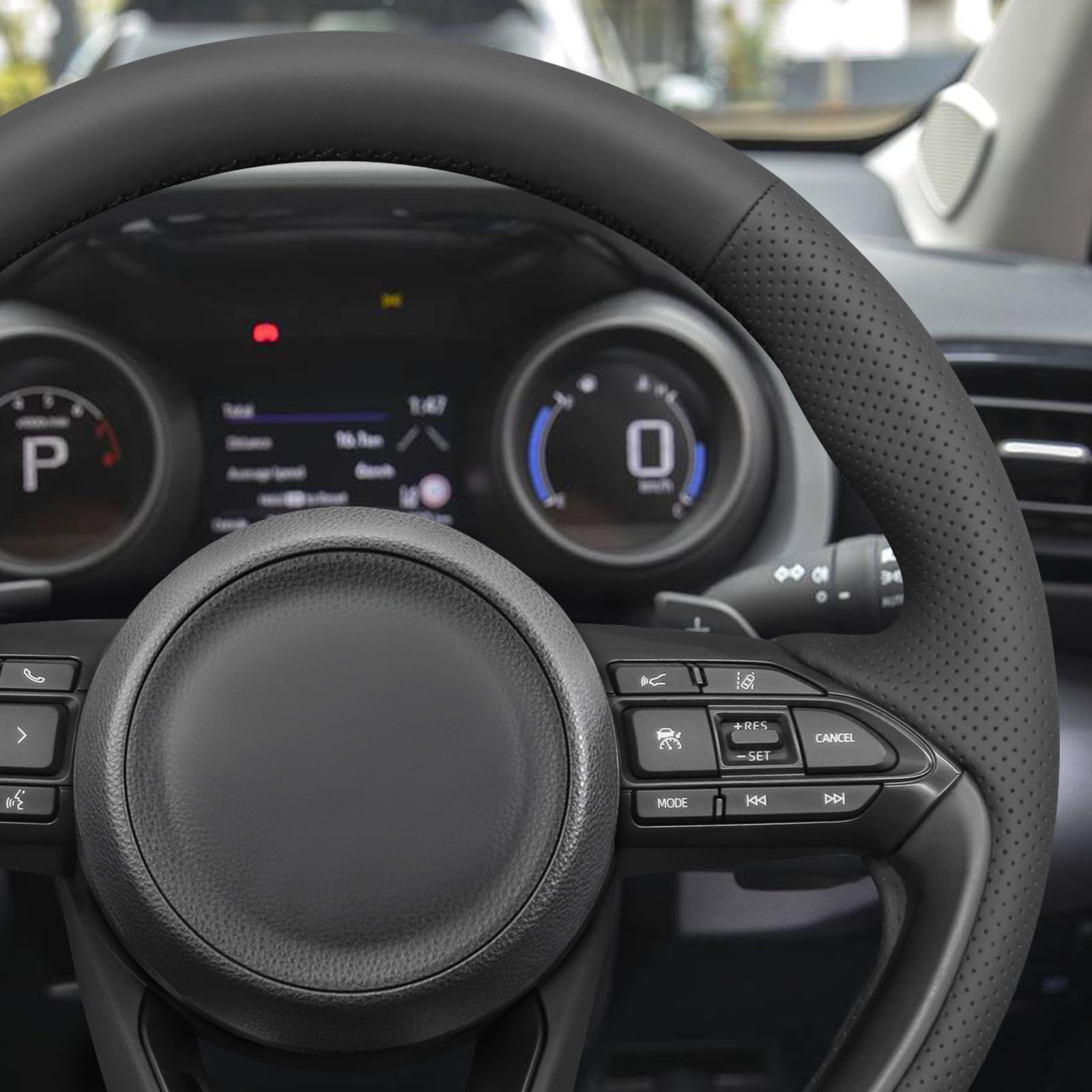 MEWANT Fundas para Volante de Coche Cosida a Mano para Toyota Yaris IV (XP210) 2020-2024 / Yaris Cross 2021-2024 / Aygo X 2022-2024 | Volante de Coche Cosida a Mano / Toyota Yaris IV (XP210) 2020-2024 / Yaris Cross 2021-2024 / Aygo X 2022-2024 Transpirabl
