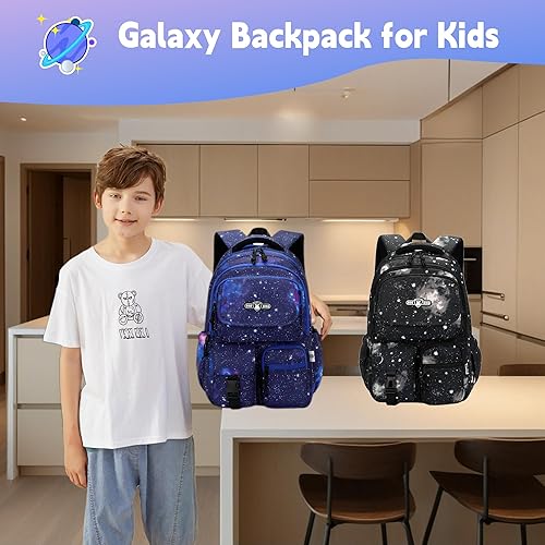 Miniatura 2 de Boys Backpacks for Primary Junior School Kids Backpack with Lunch Box Galaxy Space Bookbags for Boys Girls