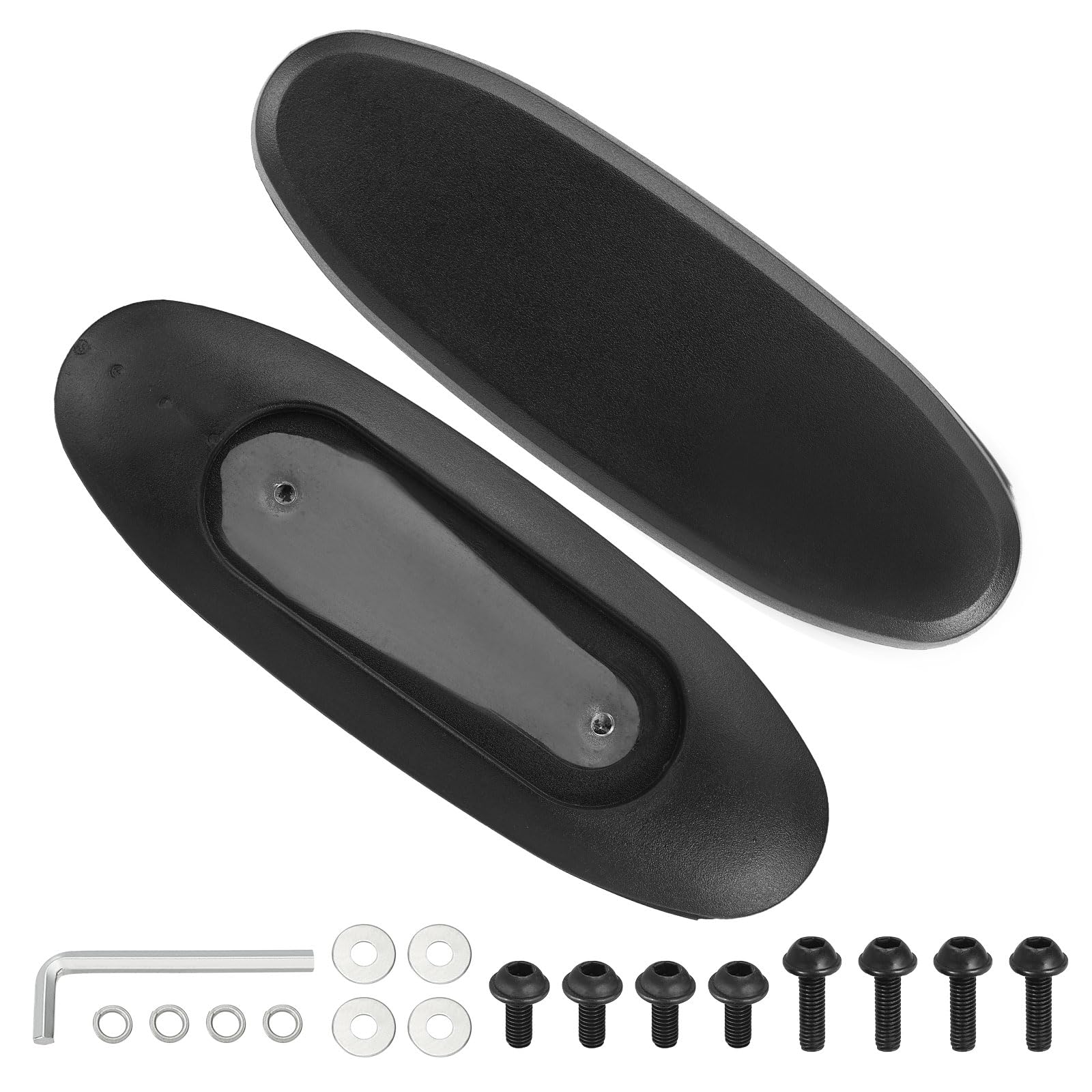 PATIKIL 1 Pair Office Chair Arm Rest Replacement, Leather Office Chair Arm Pads Cover PU 4" Mounting Hole with Screws for Gaming Chairs Wheelchair Armrest, A007, 225x77mm