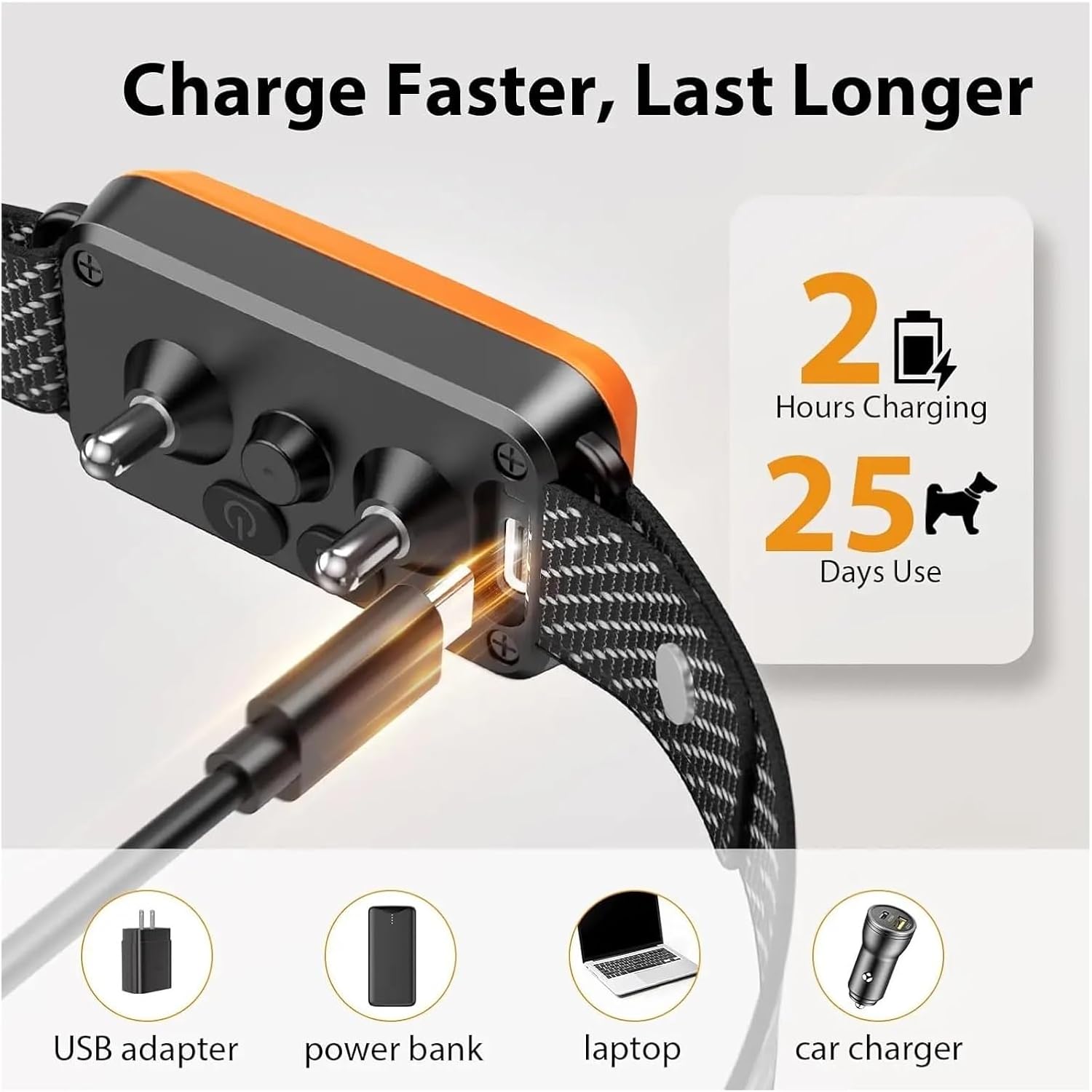 大型犬・中型犬・小型犬用吠え防止首輪 電気式トレーニング用犬用ショック式吠え防止装置(Black)