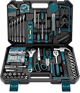 Sundpey Household Tool Kit 257-PCs - Home Auto Repair Tool Set Complete General Hand Tool Set - Tool Kits for Handyman & Precision Screwdriver Set & Metric Hex Key & Toolbox Storage Case for Men Women