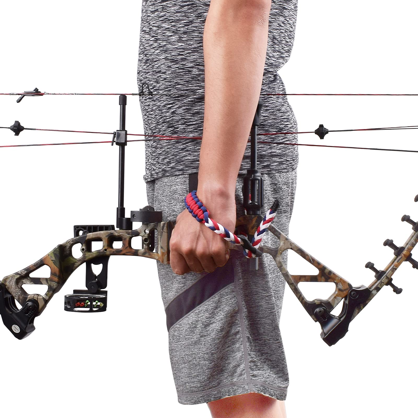 Bow Wrist Sling intrecciato tiro con l'arco regolabile Bow Strap Wrist Sling per accessori per la caccia con l'arco composto