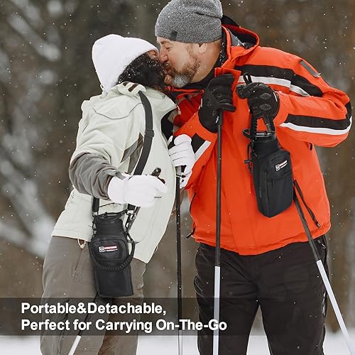 Vista 61 de NATURE PIONEOR Soporte para botella de agua con correa ajustable – 25/32/40 onzas, funda aislante para botella de agua con mango de paracaídas y 2