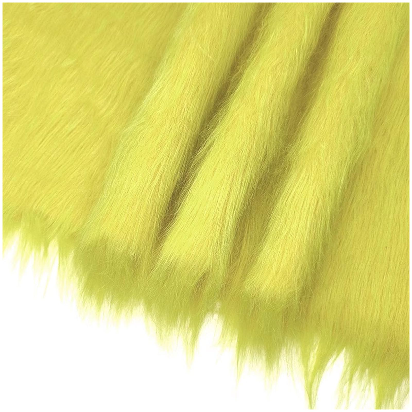 YZRXD Shaggy Faux Fur Fabric Long Pile Fluffy Fake Fur Luxury Craft Material 180cm(70inch) Wide for Gnomes, Sewing, Costumes, Fursuits, Decorations(Size:1.8x1m(70x39in),Color:yellow)
