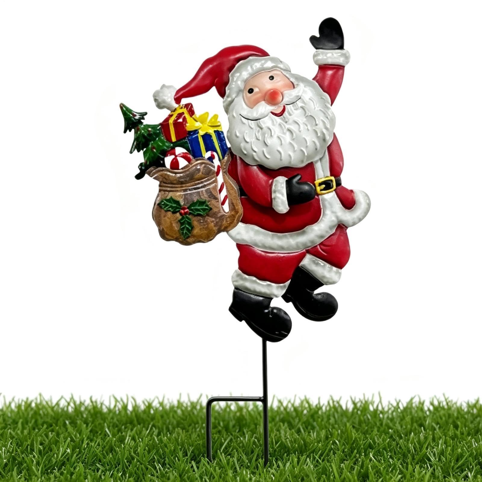Estacas navideñas de patio con letrero decorativo de paisaje resistente a la intemperie