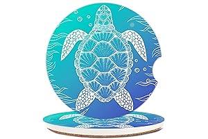 2 Pack Turtle Car Coasters for Cup Holders