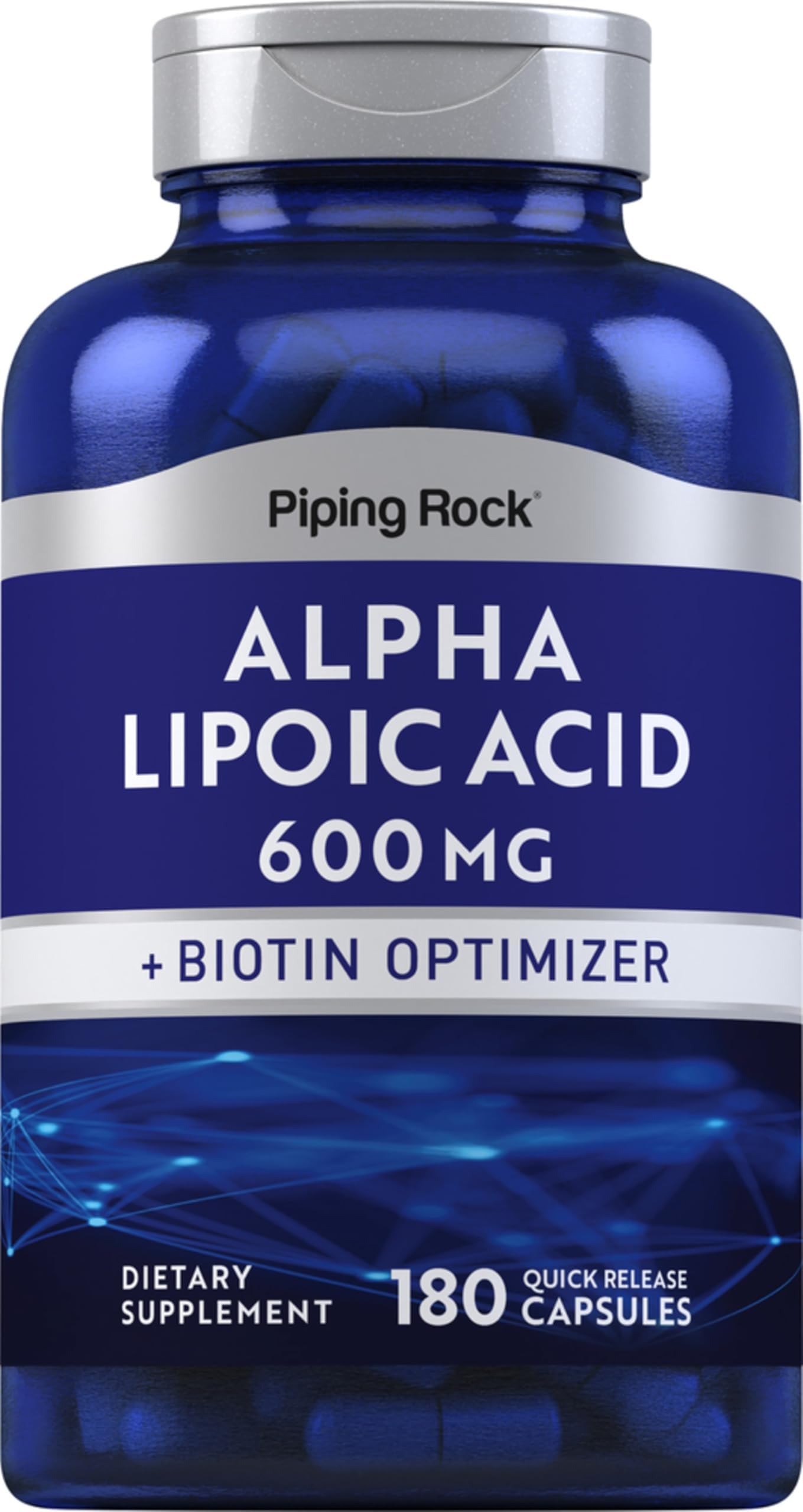 Alpha Lipoic Acid 600mg | 180 Capsules | Plus Biotin Optimizer | ALA Supplement | Non-GMO, Gluten Free