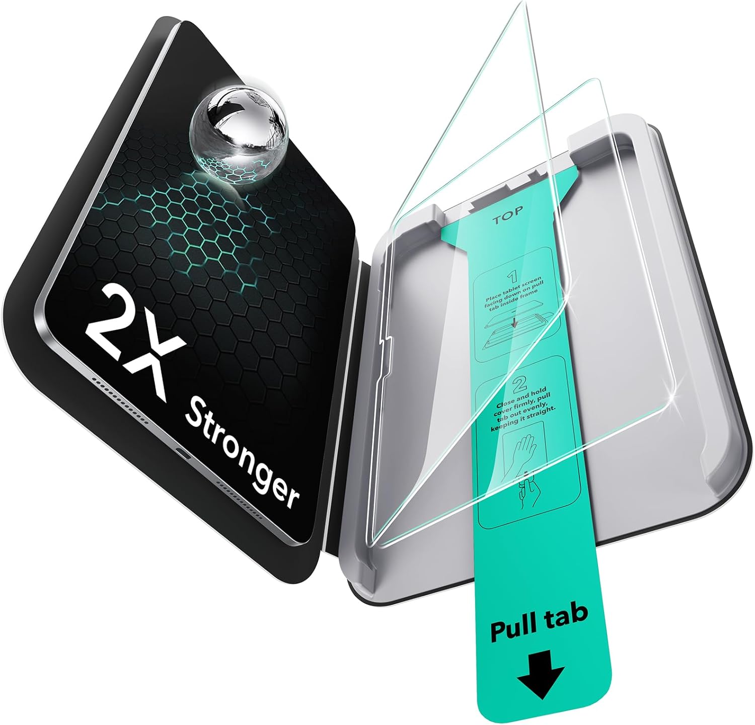 ESR 2 Pack Screen Protector for iPad Pro 13 Inch (M5/M4) 2025/2024, 9H Tempered Glass Film with Ultra Fit Tray, Scratch Resistant, HD Clarity, Bubble Free Application, Apple Pencil Support Pro 13'' (2025/2024)