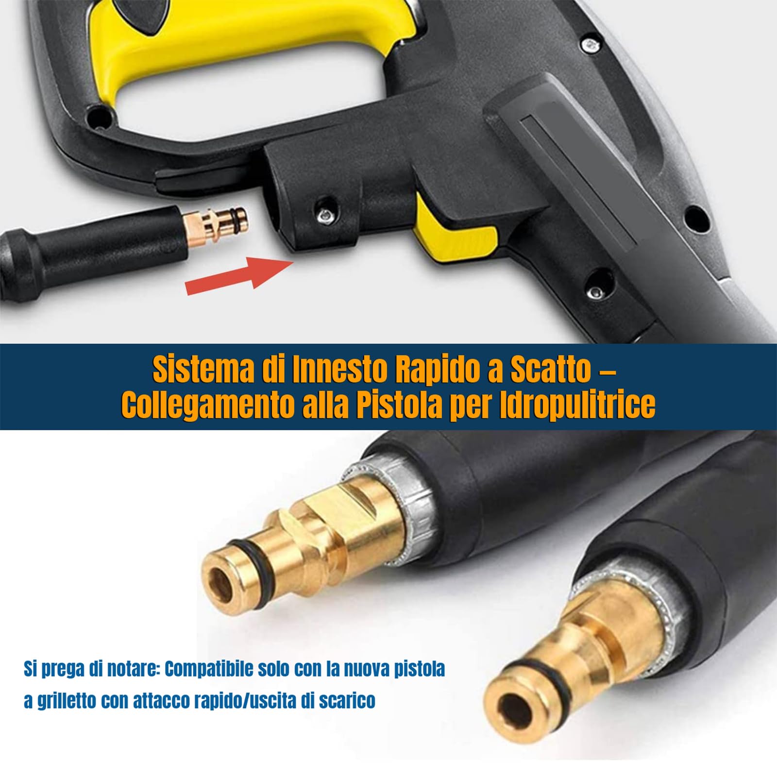 10M/32Ft Tubo Flessibile ad Alta Pressione Compatibile con Idropulitrice Kärcher K2 K3 K4 K5 K6 K7 Serie, 180Bar Quick Connect Tubo di Rica