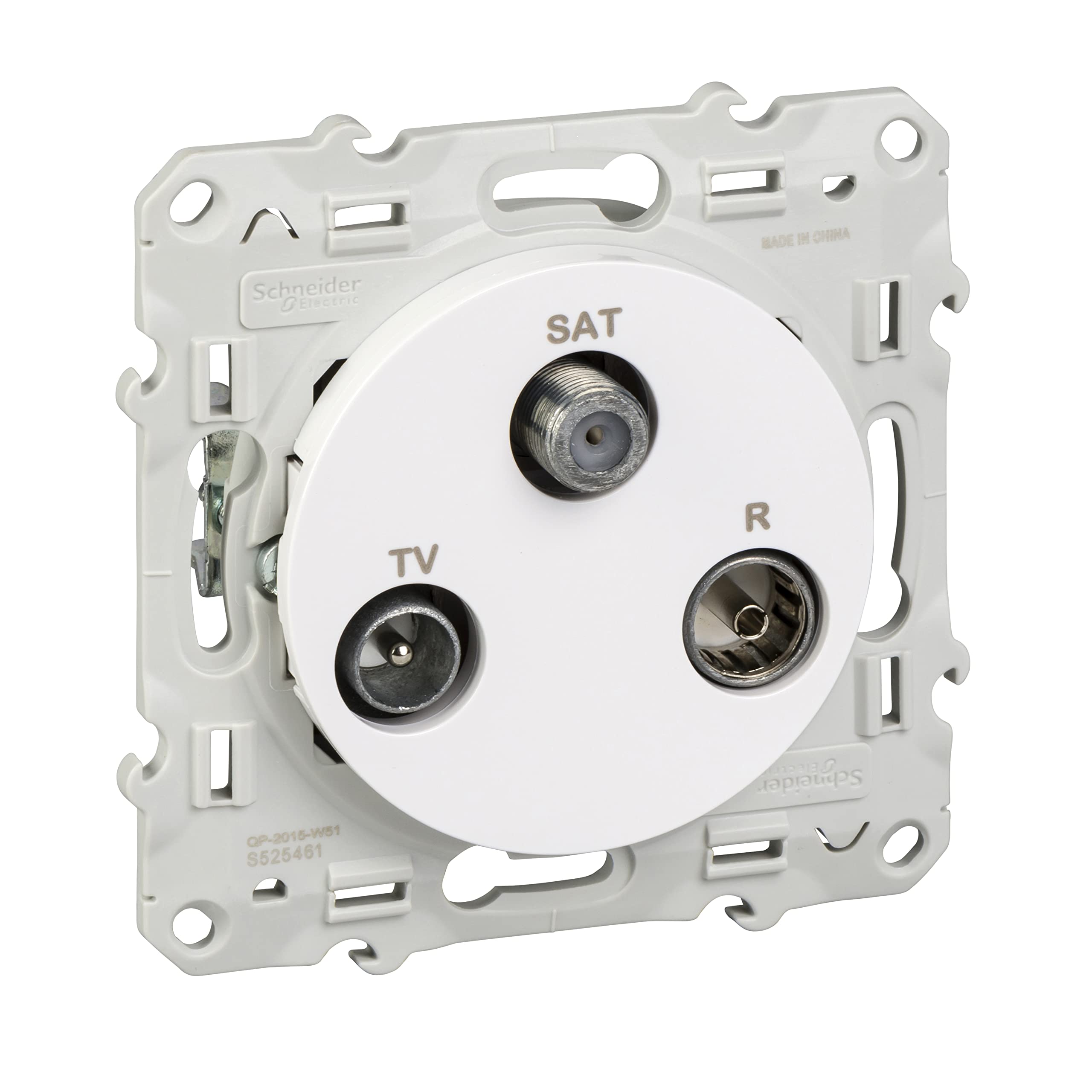 Odace SAT-Stecker Anthrazit – Unterputz-Steckdose Mit Schraubbefestigung | F-Typ, IK04, IP21, Halogenfrei