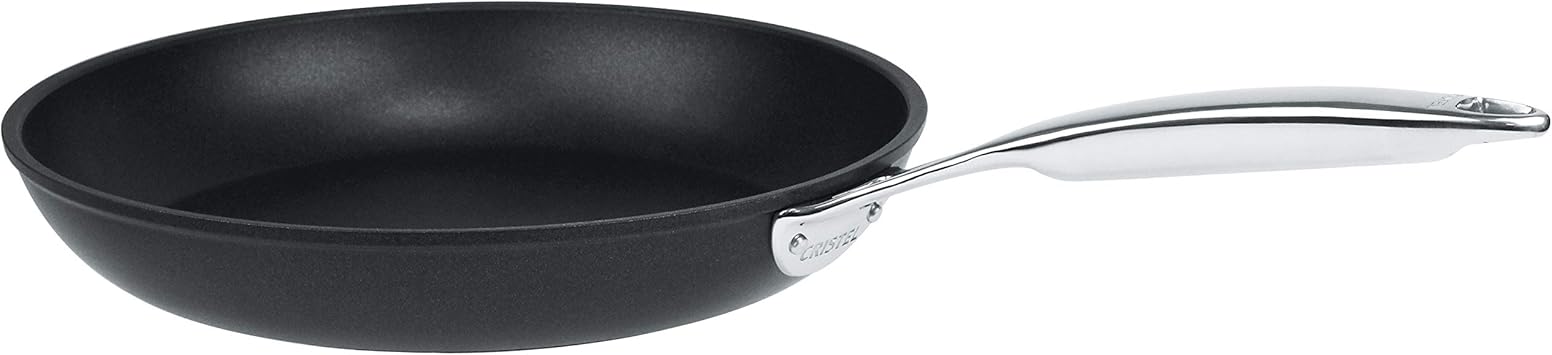 Cristel, Exceliss+ Non-Stick coating Crepe Pan with anodized aluminum, 3-Ply construction, Brushed Finish, all hobs + induction, CastelPro Ultralu collection, 9.5".