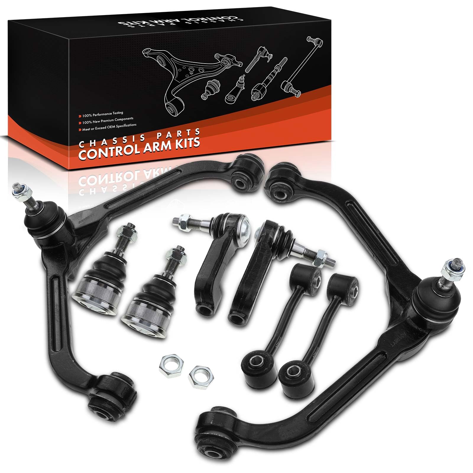 Frankberg 8x Set di bracci trasversali Compatibile con Cherokee KJ 2.8 CRD 4WD 2.8 CRD 4x4 2.5 CRD 4WD 2.4 4x4 2.4 Laredo 3.7 4x4 3.7 Laredo 2001-2008 Replace# 52088632AC,52088632AB