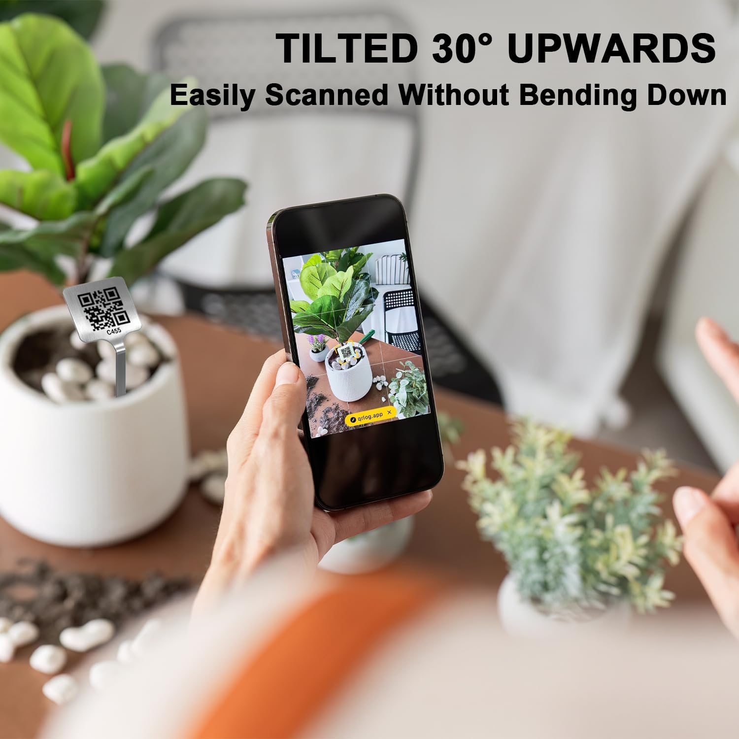 QR Plant Labels, Scan-to-Record Plant Care Tracker & Garden Journal, 304 Stainless Steel Outdoor Waterproof Tags Markers for Seeds and Herbs, 20 pcs