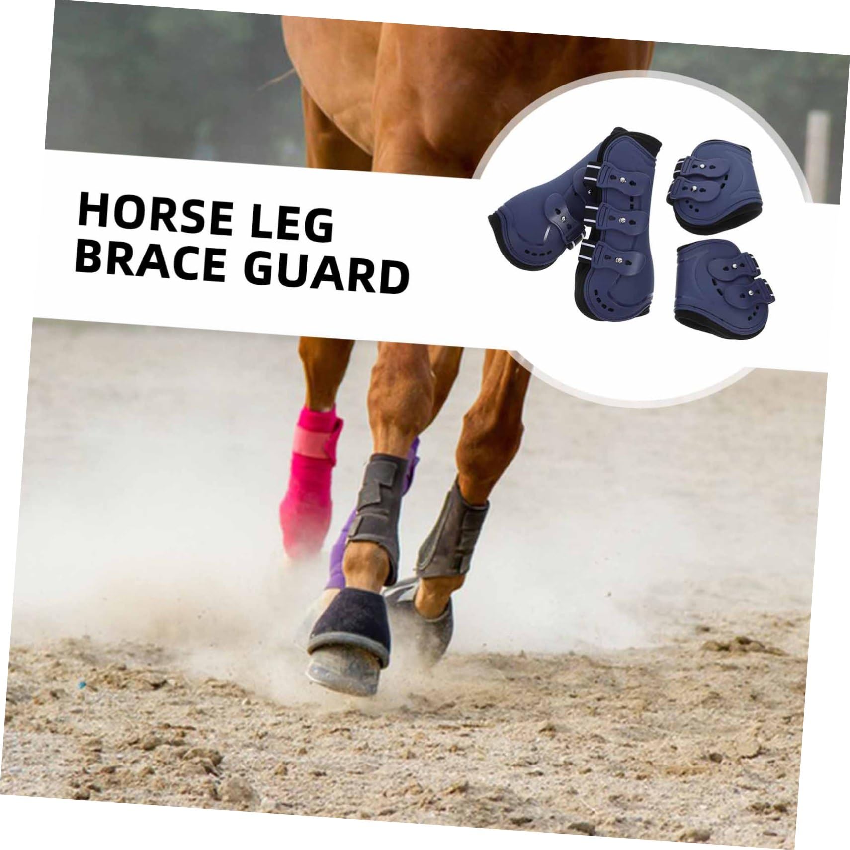 ibasenice 4piezas Botas para Patas De Caballo Protector De Patas De Caballo para y Cuidado Botas De Protección Ecuestre para Tendones Azul Mediano