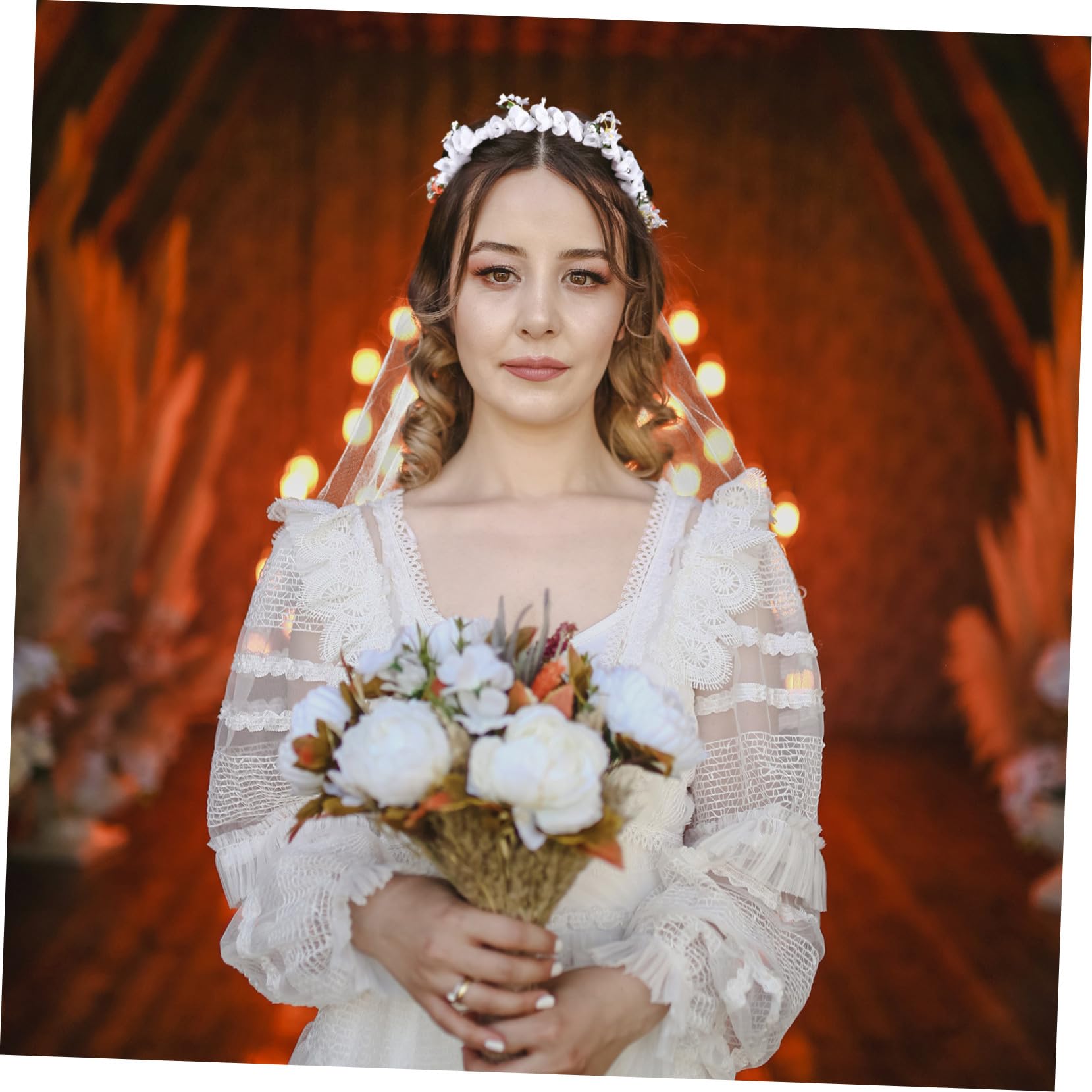 VICASKY 5 Pezzi Sposa con Fascia con Fiori Artificiali Accessorio per Matrimonio e Stabile per e Foto