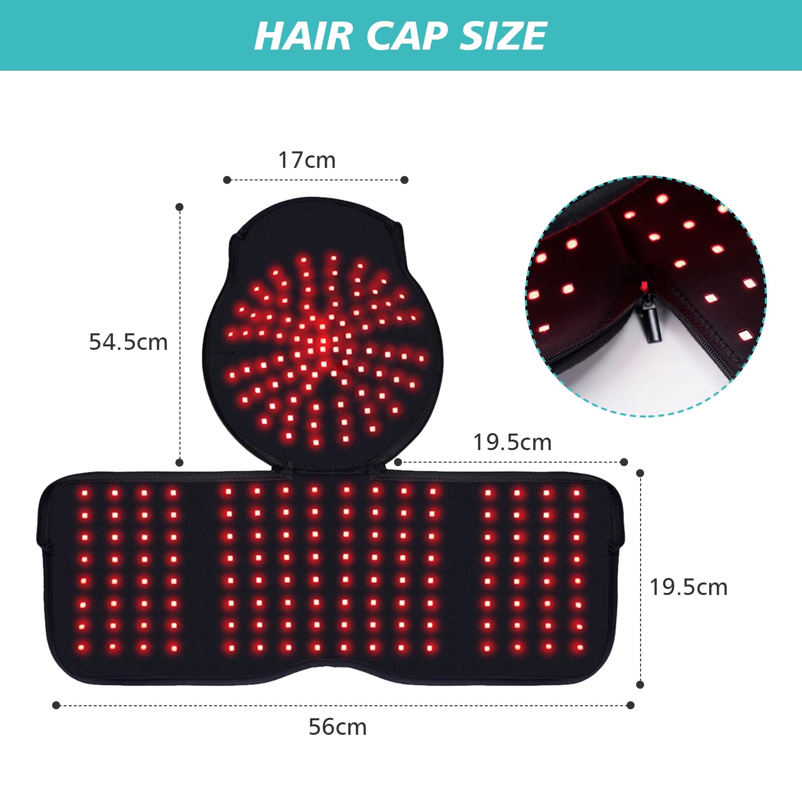 Haarwachstum Cap, Rotlicht Therapie für Haarausfall, 215 LED Infrarottherapie Rotlichtlampe, 660 Nm und 850 Nm, Haarausfall Behandlungen Hut für Männer & Frauen, Fördert schnelles Nachwachsen