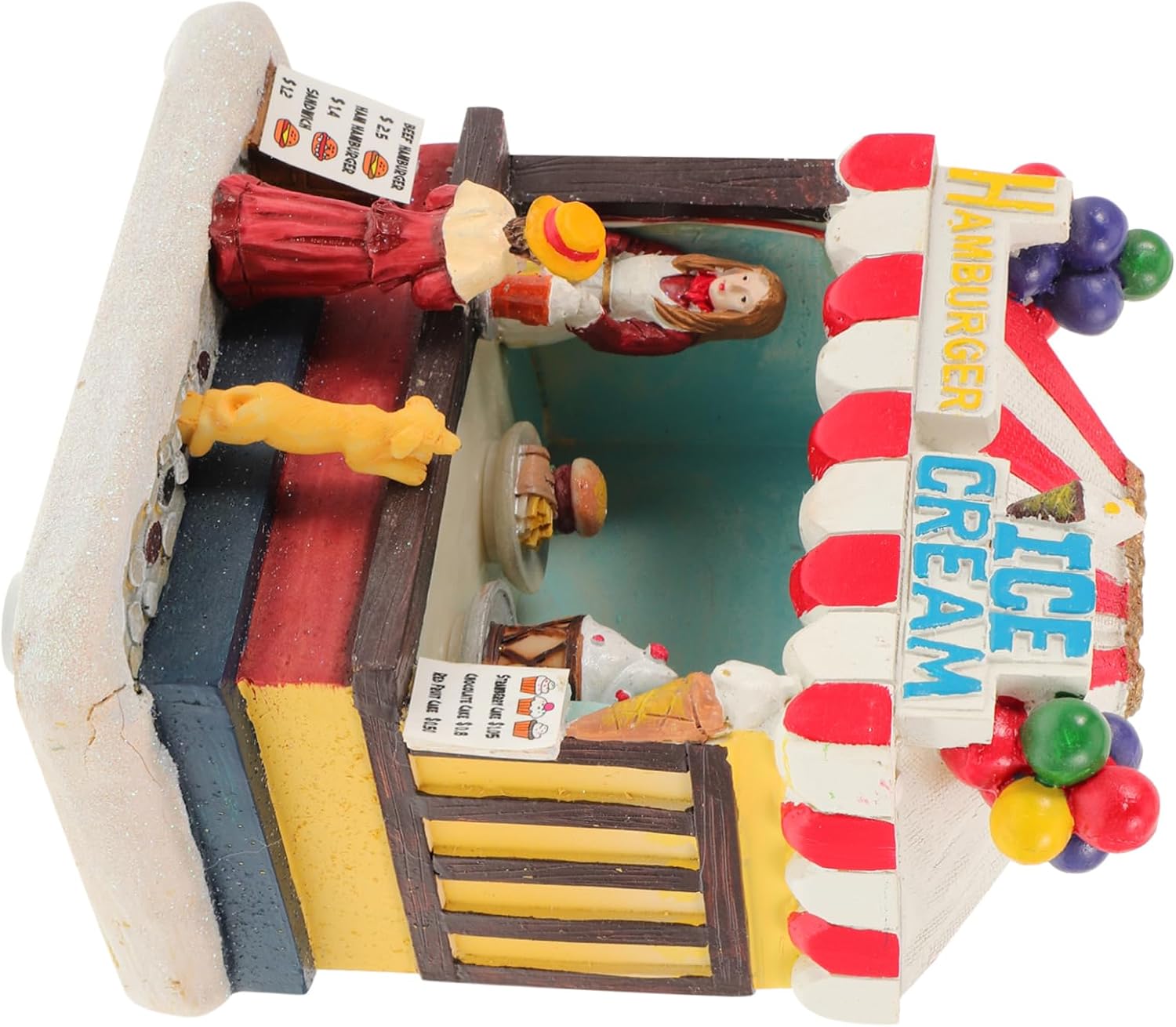 LIFKOME Christmas House Decoration Resin Landscape Ornament for Desktop Battery Festive Home Decor Xmas for Holiday Celebrations