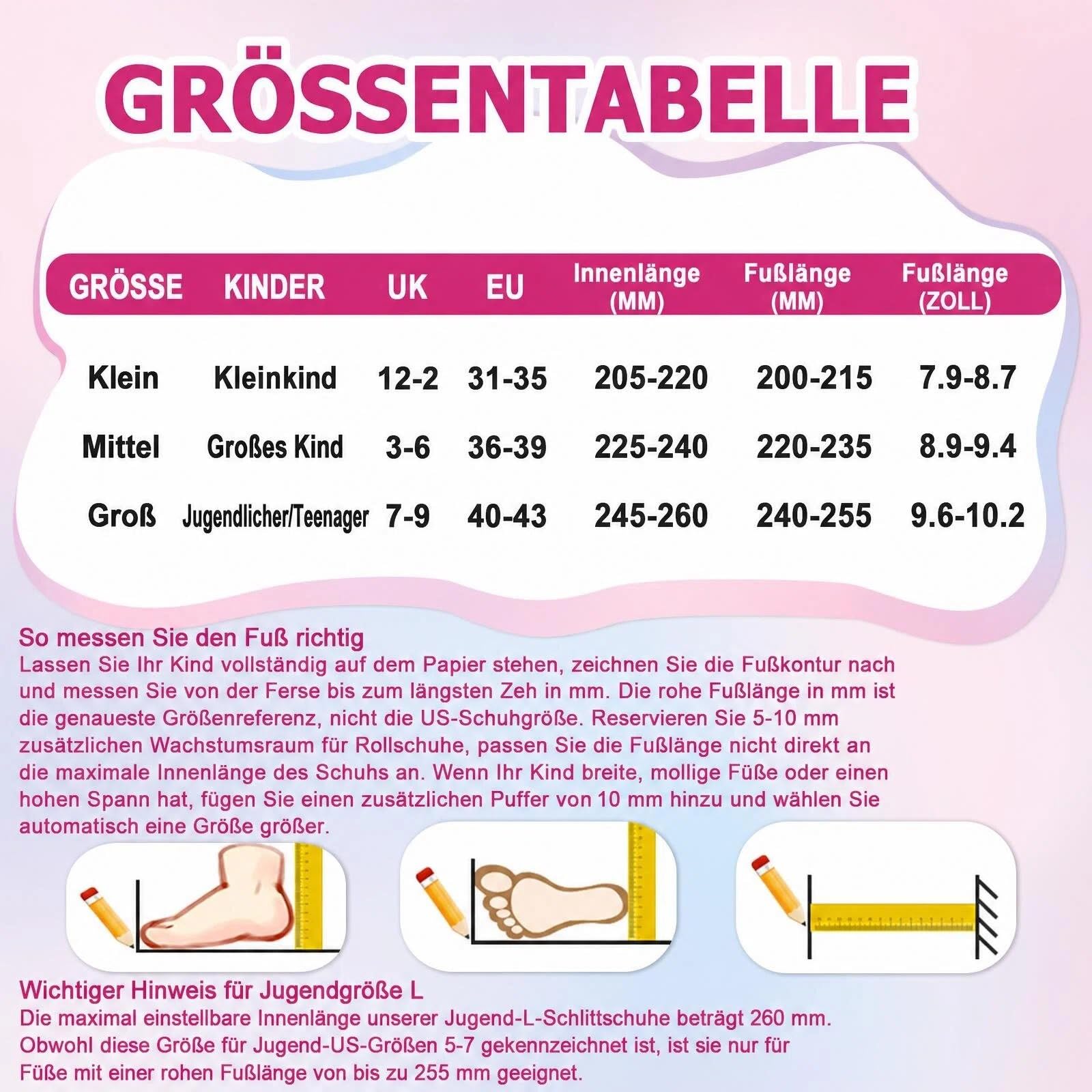 Kinder Rollschuhe-Verstellbare Rollschuhe für Mädchen und Jungen, Atmungsaktiv Kinderrollschuhe 4 Größen Verstellbar, Kinderrollschuhe für Mädchen, Jungen, Kinder, Anfänger, Drinnen, Draußen
