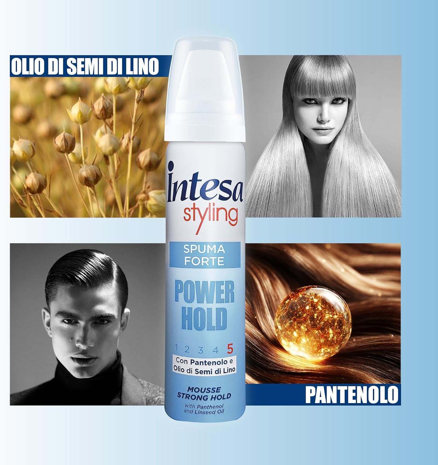 Intesa Stylizacja mocna pianka do włosów z ekstraktem z pokrzywy i pantenolu Mini rozmiar 75 ml (24)