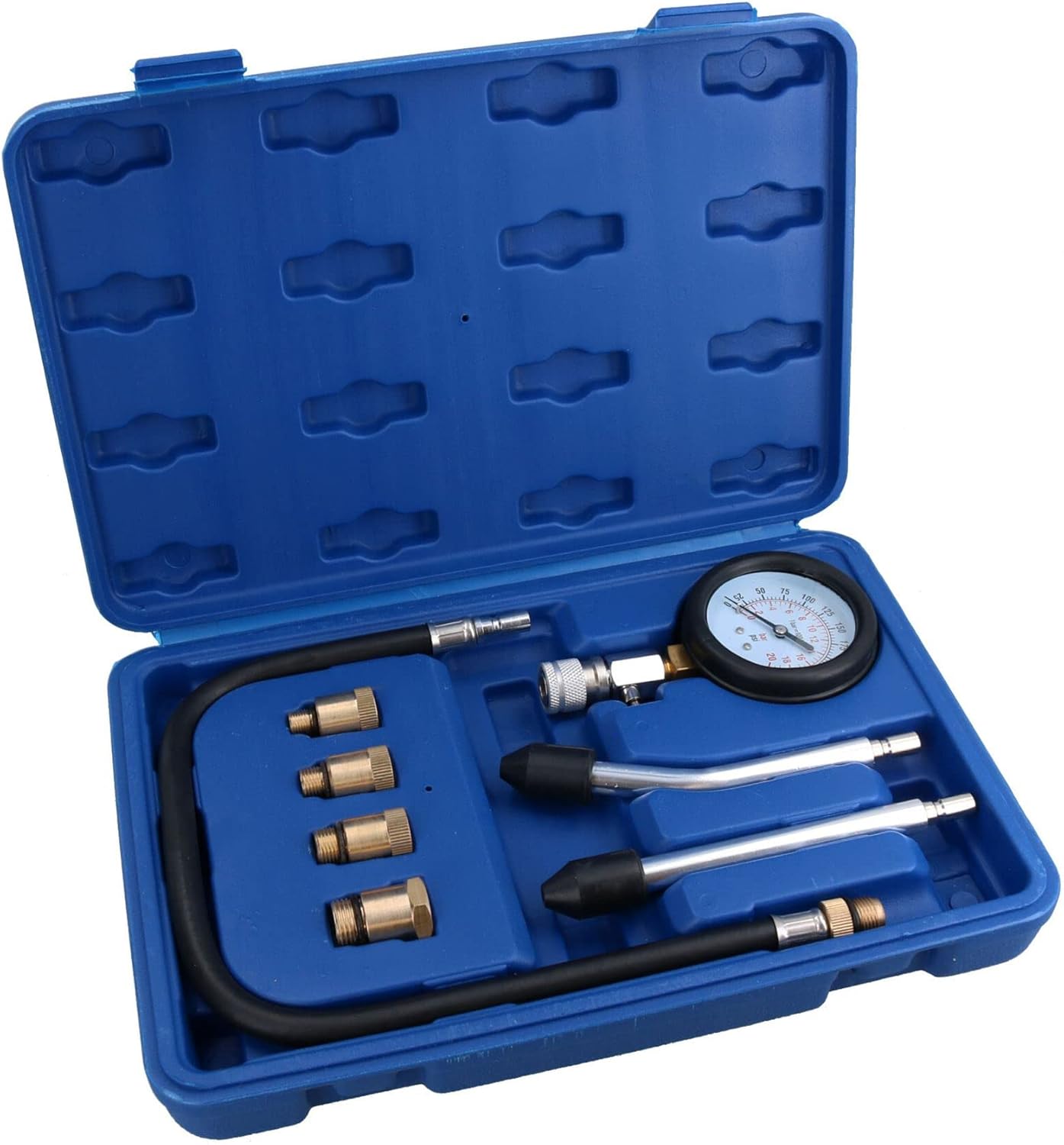 Automotive Petrol Engine Compression Tester Testing Kit Cars Bikes 0-300psi