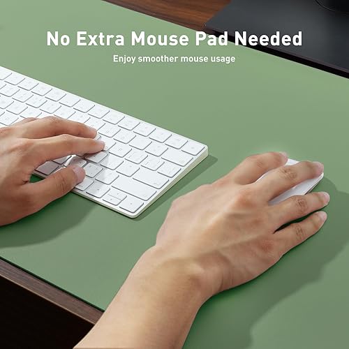 Miniatura 446 de Aothia Tapete protector de escritorio, alfombrilla para mouse, antideslizante, impermeable, de piel sintética, secante de escritorio, para Verde