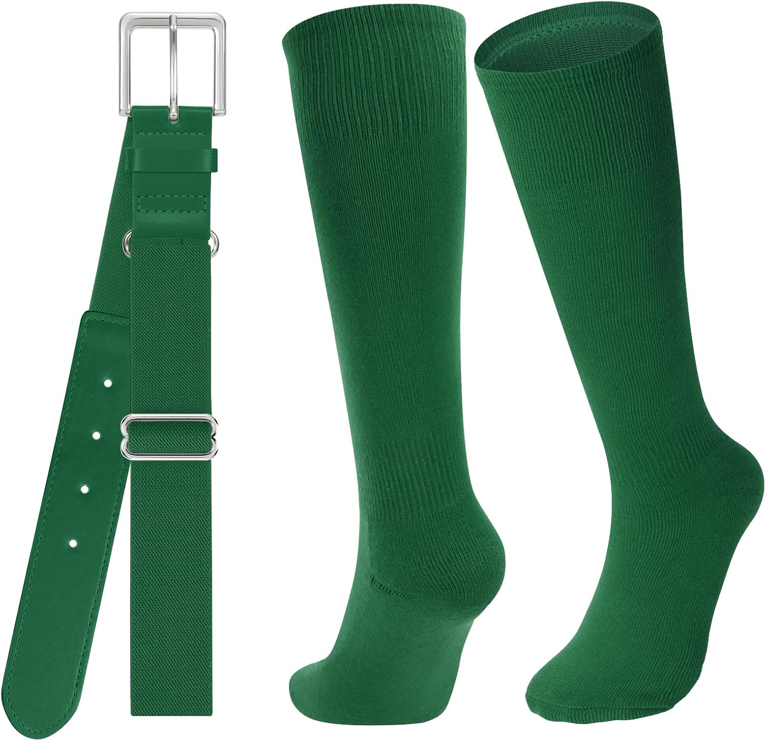 Baseball Socks and Belt for Youth Adult Softball Socks Combo Elastic Waist Belt for Men Kids Boys Girls Women JASGOOD
