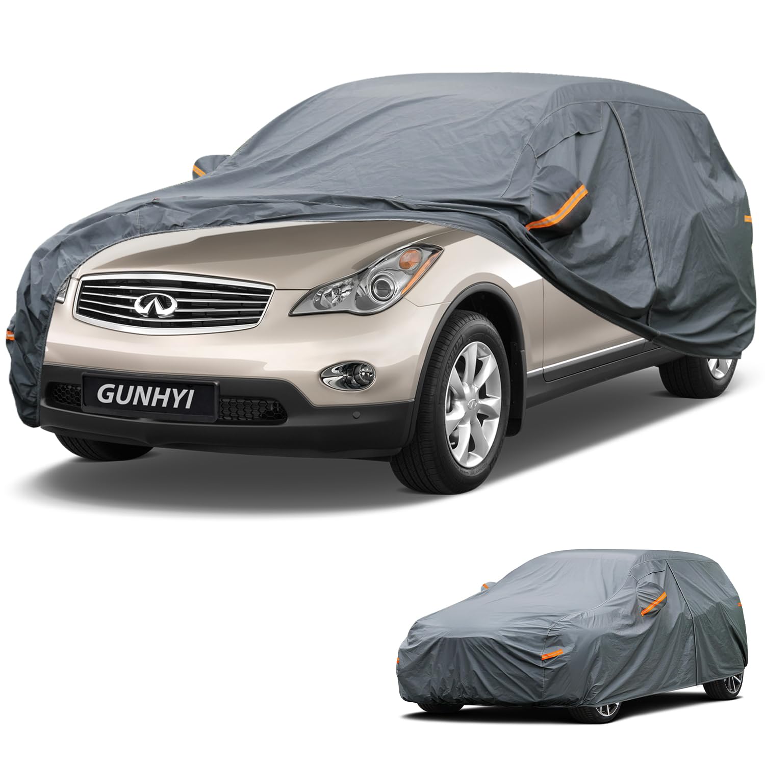 GUNHYI Premium Car Cover Custom Fit Infiniti EX-Series EX35/EX37, 16 Layers Heavy Duty Car Cover Waterproof All Weather with Zipper Door for Sun Rain Snow Dust Uv Protection