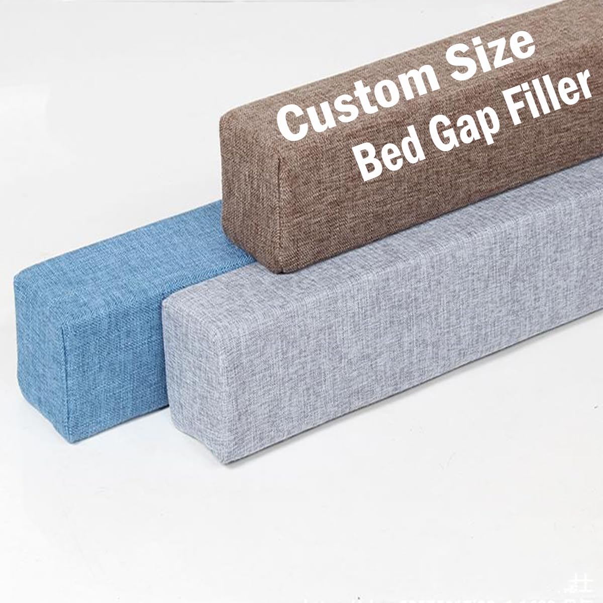 Mozzeilee Custom Size Mattress Gap Filler Wedge, Space Filler Between Bed and Headboard with Linen Cover, Bed Gap Bridge Extender Stuffer for Double Queen King Size