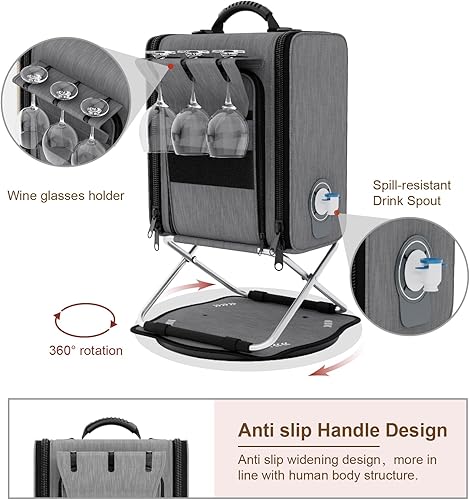 Miniatura 3 de MARVOWARE Bolsa enfriadora de camping con soporte de rotación de 360 y bolsa de grado alimenticio de 4 litros con dispensador, bolsa enfriadora de