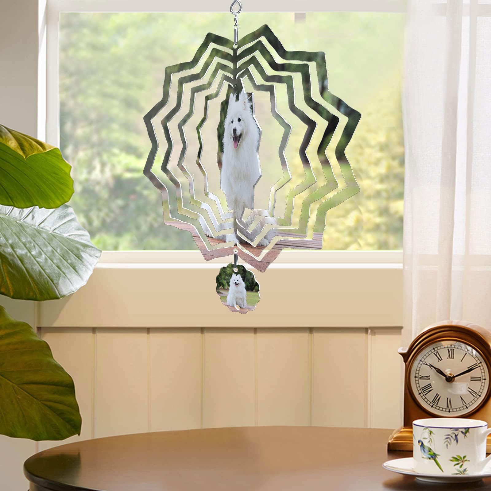 5 Girandole Da Giardino In Alluminio 20,3 Cm Per Sublimazione - Bianche Per Personalizzare Fai Da Te Con Gancio