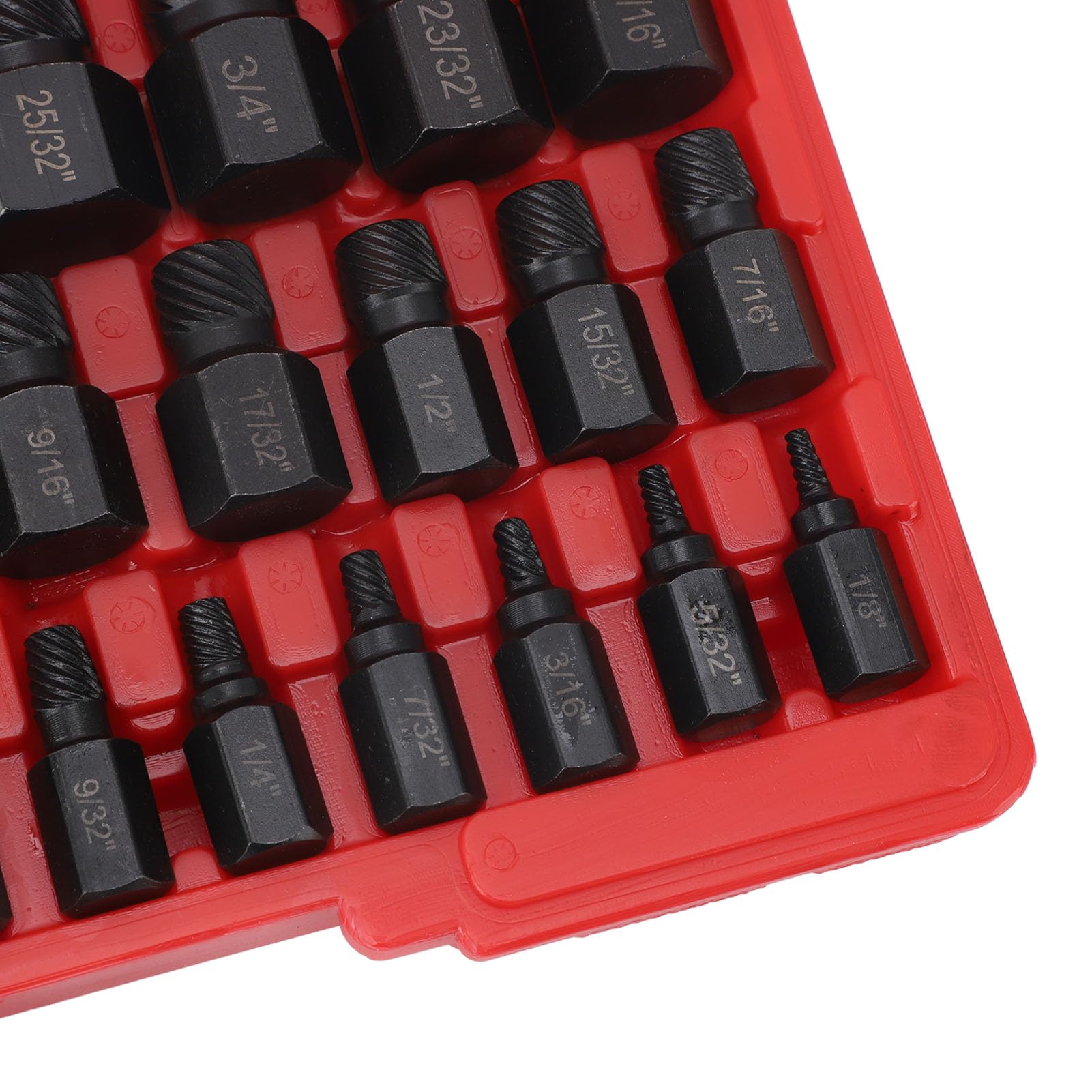 Set di 25 estrattori di Viti Multi-scanalatura, Set di Punte per Trapano estrattore con Gambo Esagonale e bullone Arrotondato, per Viti sverniciate, arrotondate, danneggiate, rotte o (Nero)