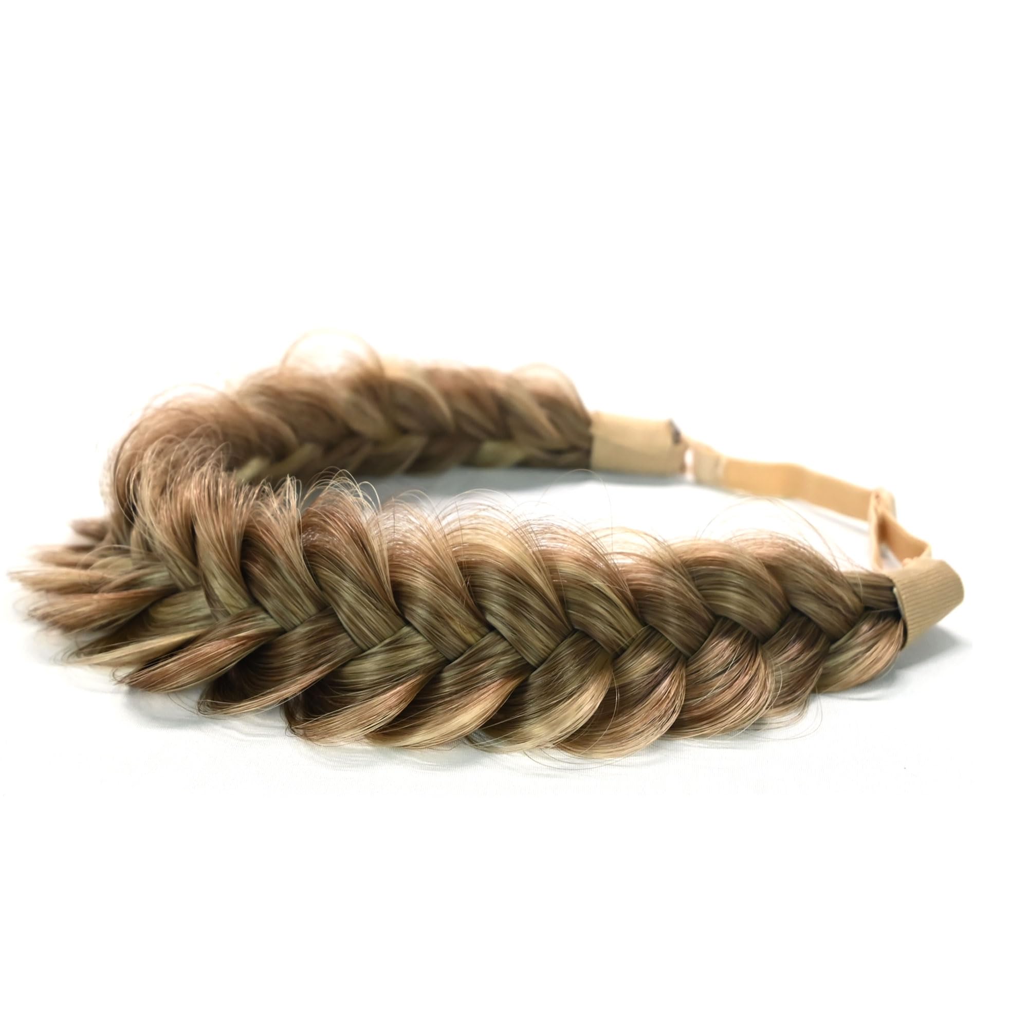 TOECWEGR Extensions Headband Hair Band Braided Classic Chunky Wide Plaited Wedding Fluffy Braids Wig Women Girl Beauty Accessory (Coffee Colour) - Image 2